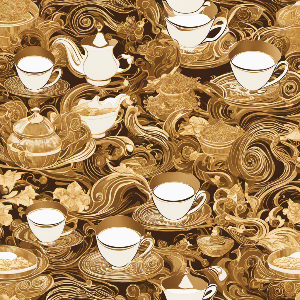 An image featuring a close-up of a steaming cup of oolong milk tea, showcasing the golden-brown hue of the tea, the creamy swirls of milk, and the delicate tea leaves unfurling at the bottom of the cup