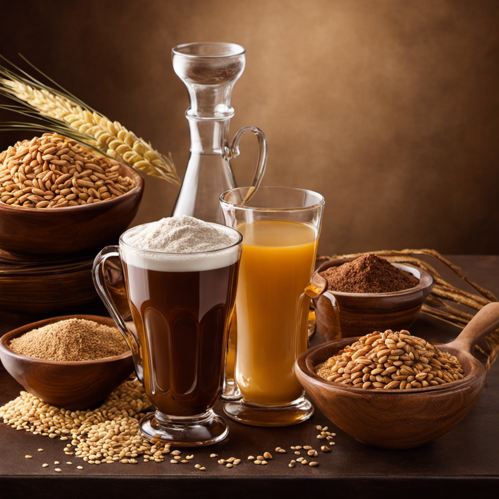 An image showcasing the ingredients of Postum, revealing its rich composition: roasted wheat, molasses, wheat bran, wheat flour, and roasted chicory