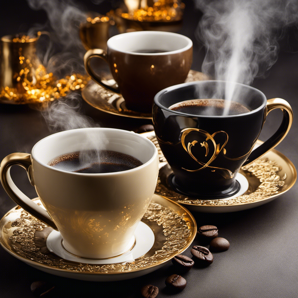An image that captures the essence of two contrasting mugs - one filled with rich, dark roasted coffee, exuding steam, and the other displaying a warm, golden cup of Postum, emitting a comforting aroma