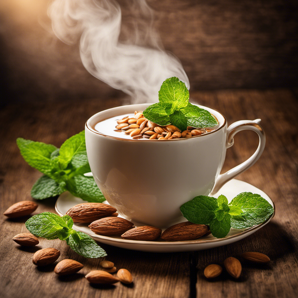 An image showcasing a cup of steaming Postum, enveloped by a warm, inviting glow