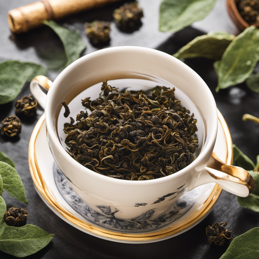 An image showcasing the intricate process of decaffeinating Oolong tea