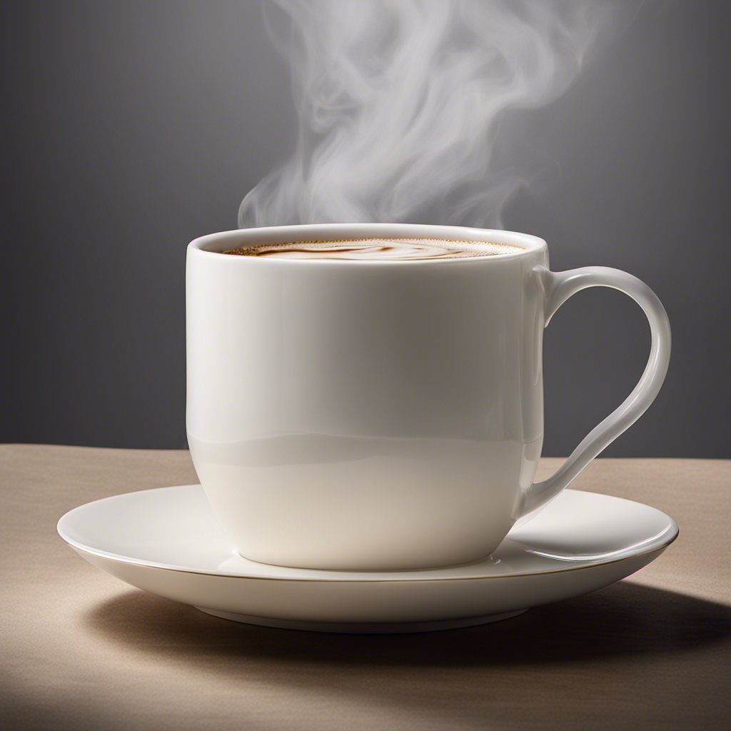 An image featuring a delicate porcelain cup filled with lukewarm, translucent coffee, displaying a feeble foam that dissolves quickly