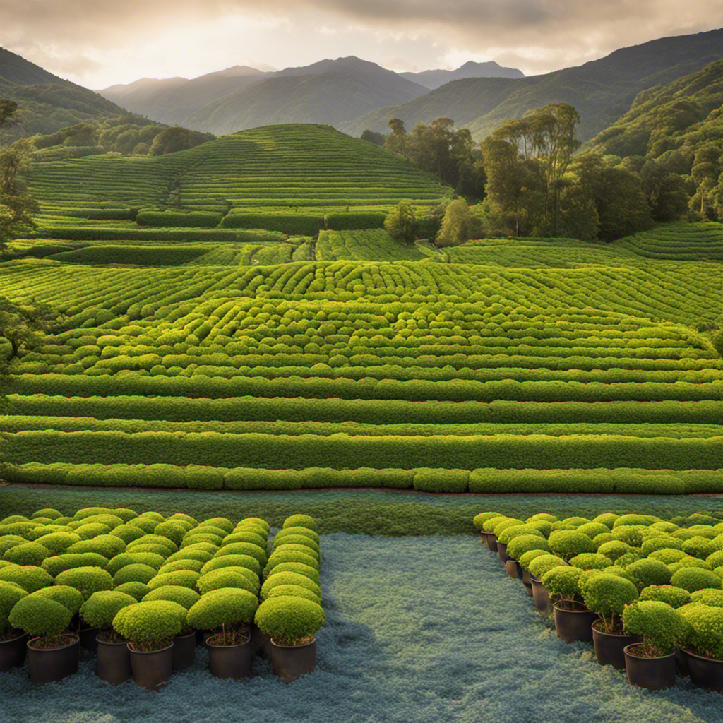 An image showcasing the intricate process of yerba mate production
