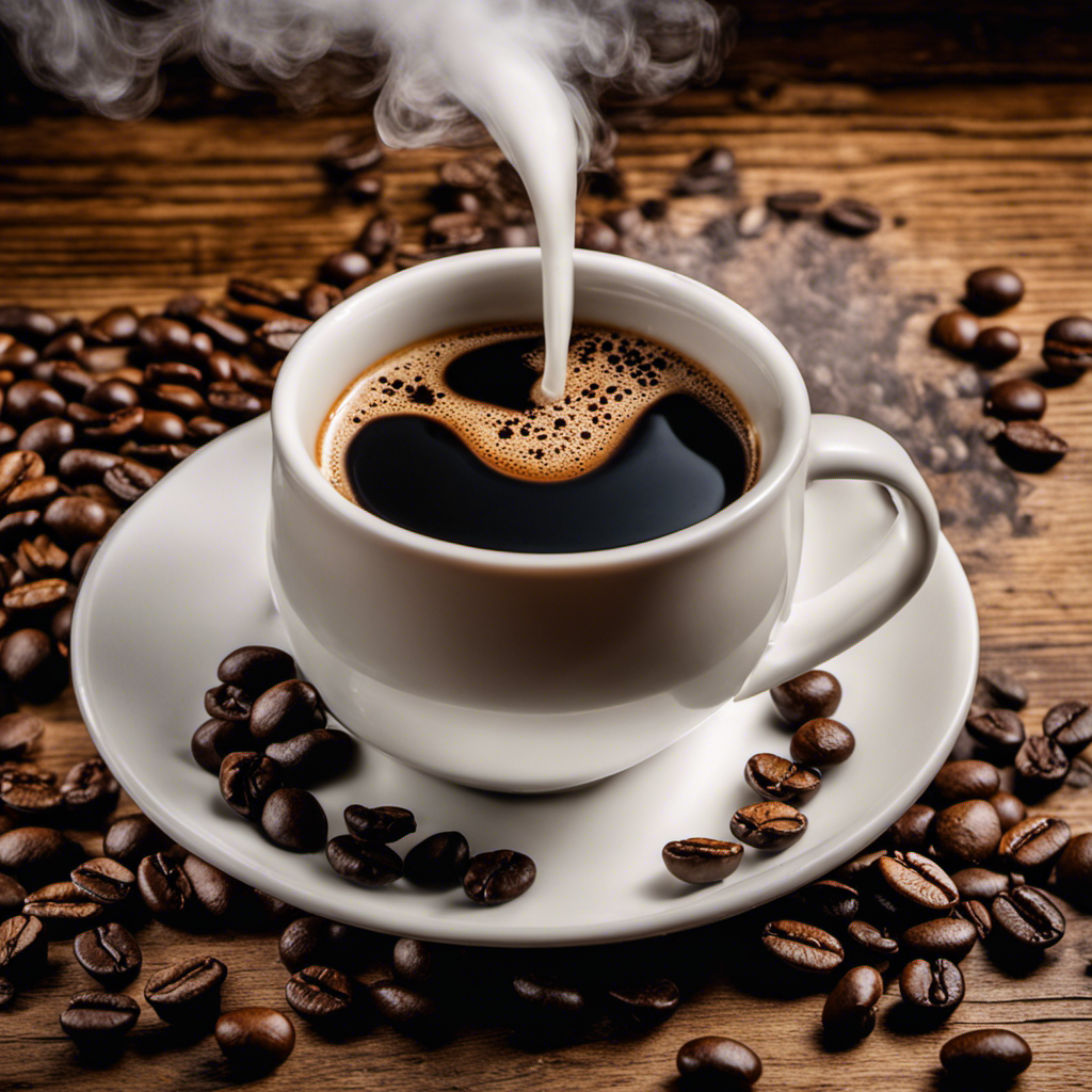 An image illustrating a steaming cup of rich, dark liquid, reminiscent of freshly brewed coffee, topped with a creamy foam