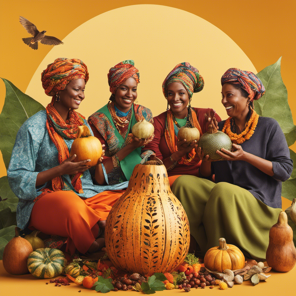 An image showcasing a diverse group of individuals, seated in a sunny outdoor setting, each holding a vibrant gourd filled with yerba mate, reflecting the wide-reaching demographic of yerba mate consumers