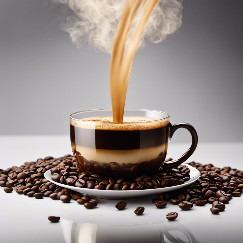 An image showcasing a coffee bean transforming into a rich, aromatic brew