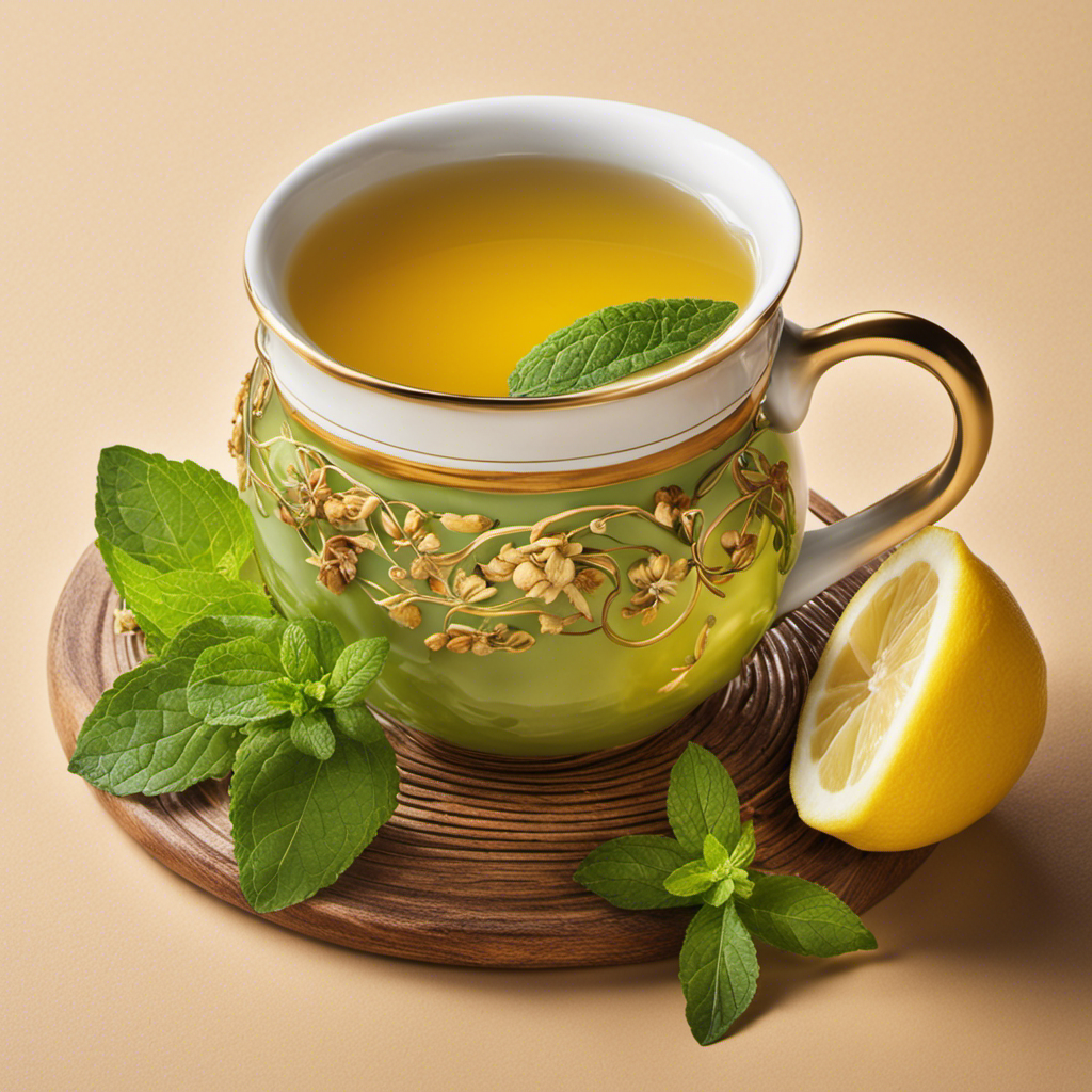 An image showcasing a steaming cup of Yerba Mate Tea adorned with fresh slices of zesty lemon, aromatic sprigs of mint, and a hint of sweet honey, inviting readers to explore delightful additions to their brew