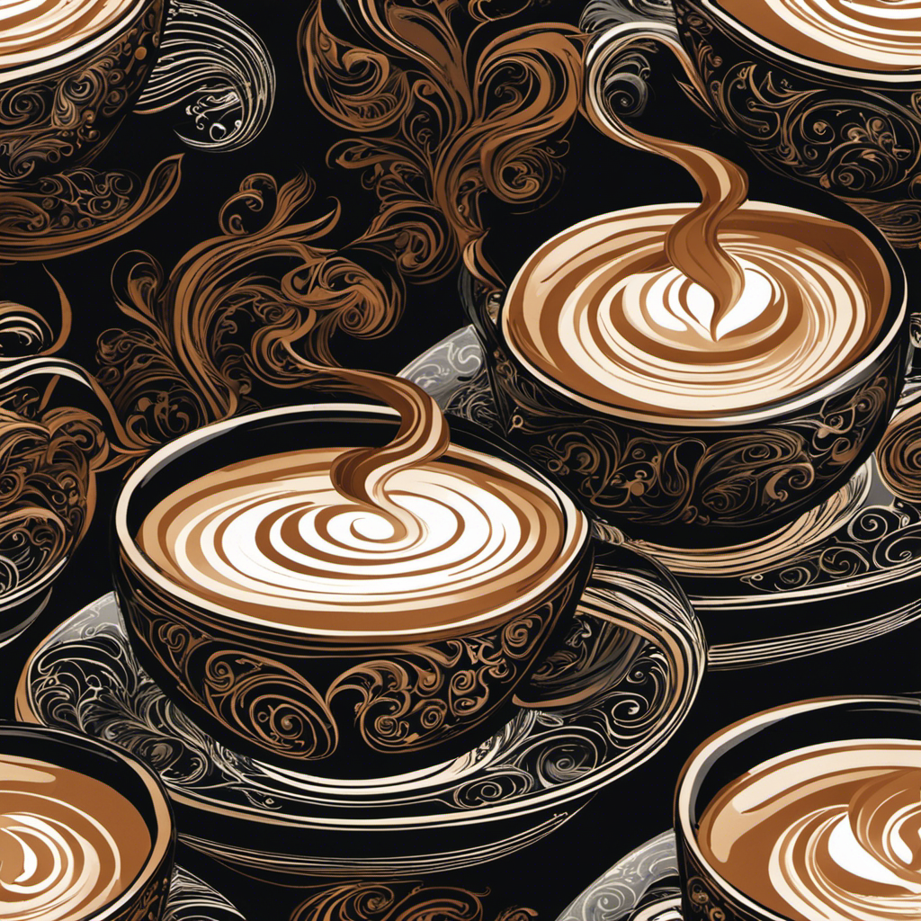 An image showcasing a steaming cup of coffee, rich and dark, with swirls of creamy almond milk gracefully blending into the dark liquid, evoking a sense of substitute perfection