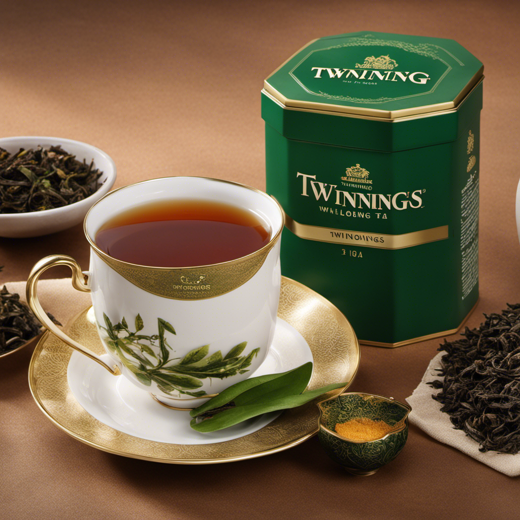 An image showcasing a steaming cup of Twinnings Oolong tea, perfectly brewed to exhibit its rich amber hue