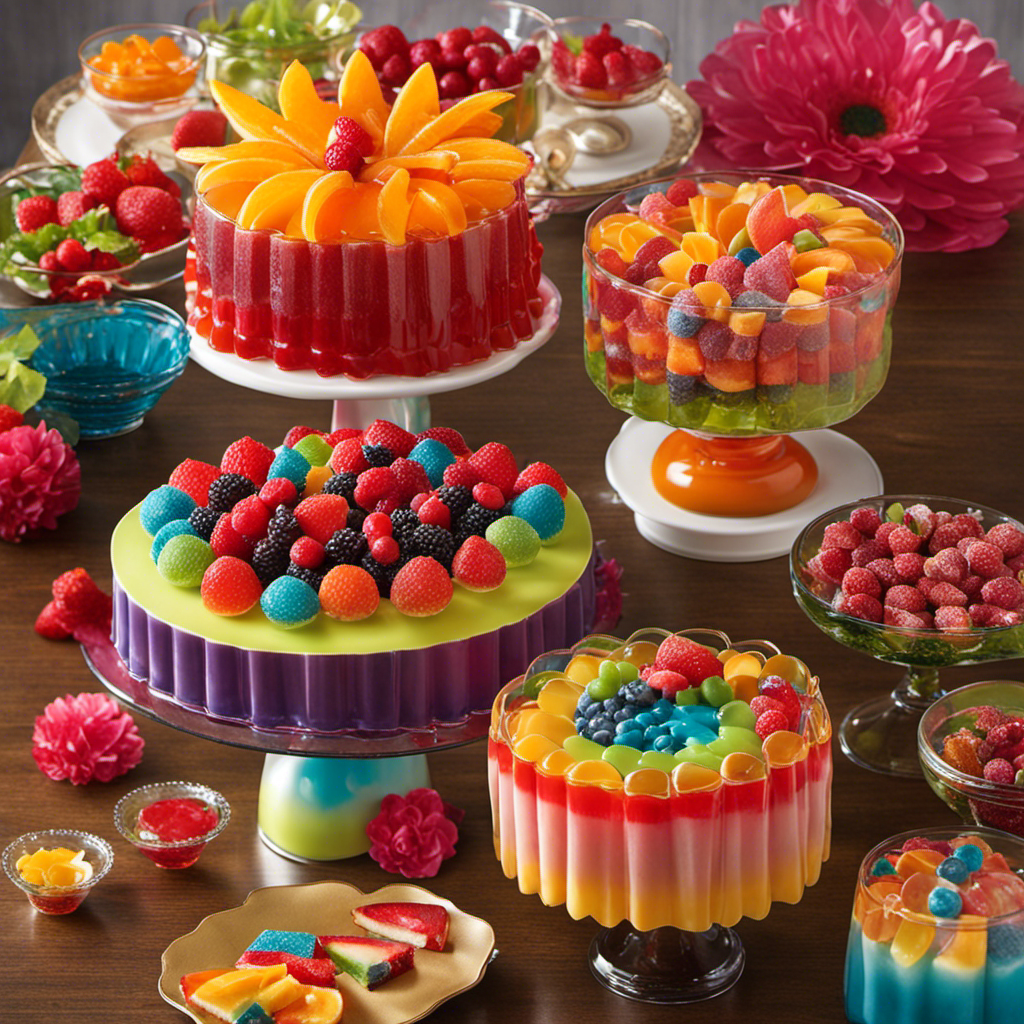 An image showcasing a vibrant, whimsical Jell-O' Postum dessert spread