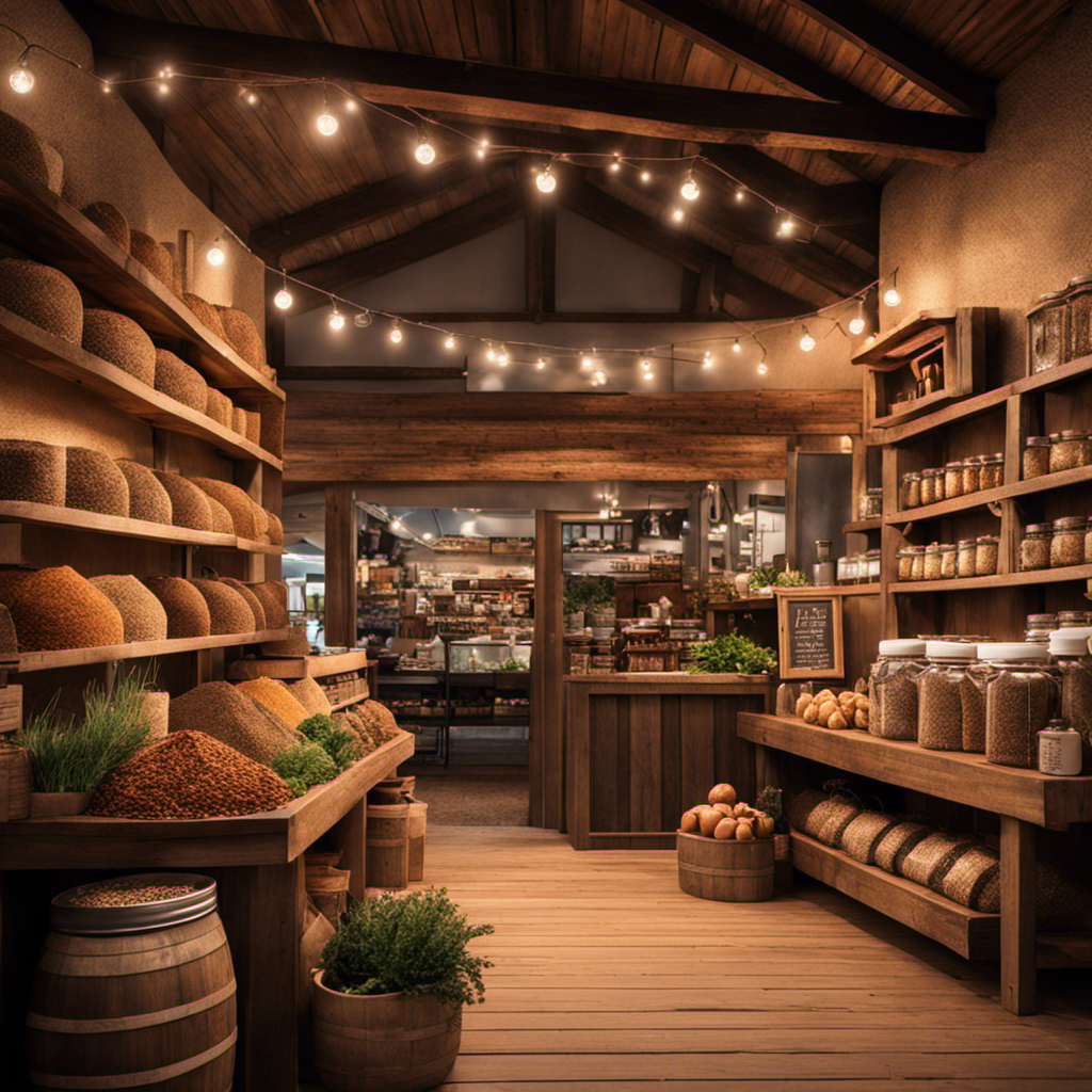 An image showcasing a cozy corner of a bustling farmers market, with a rustic wooden stall adorned with jars of aromatic roasted grains and herbs, inviting visitors to explore and find their perfect coffee substitute, Pero