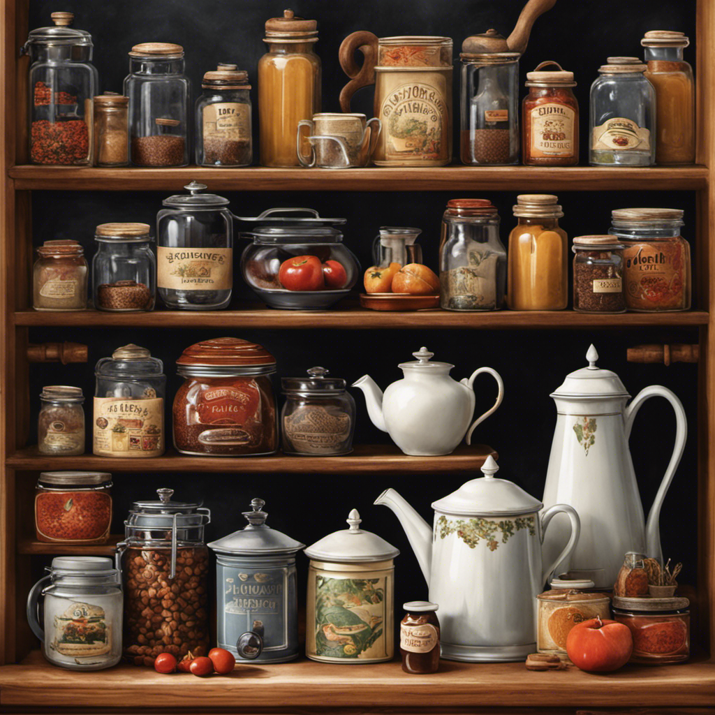 An image showcasing a cozy kitchen scene, with a vintage coffee pot perched on a stove, surrounded by shelves filled with jars of Postum, inviting readers to discover where to buy this nostalgic beverage
