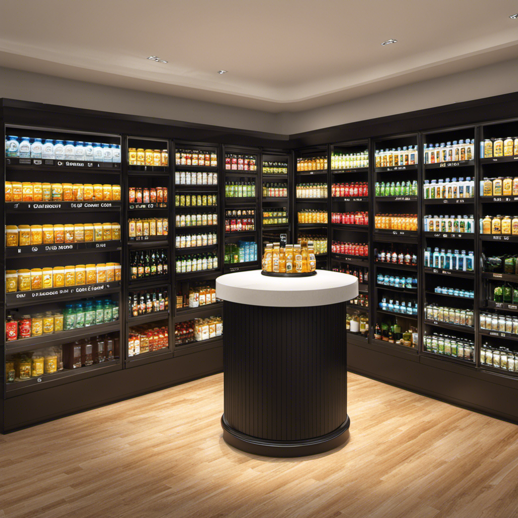 An image showcasing an inviting virtual storefront, with shelves stocked full of Postum beverage jars in various flavors and sizes