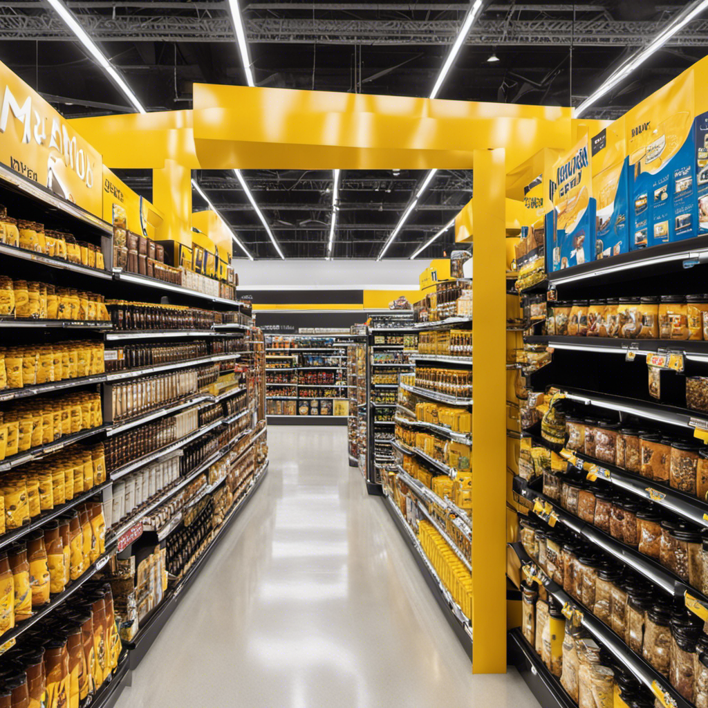 An image of a Walmart store aisle with neatly organized shelves, showcasing a variety of coffee substitutes
