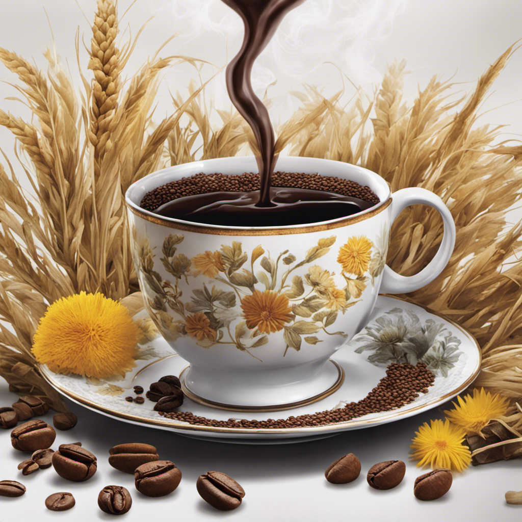 An image showcasing a steaming cup of rich, dark liquid, reminiscent of freshly brewed coffee