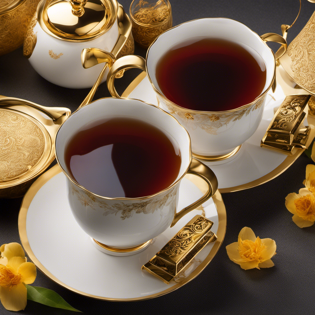 An image featuring two steaming teacups side by side – one filled with light golden oolong tea, exuding delicate floral notes, and the other with rich dark black tea, releasing robust aromas of malt and caramel