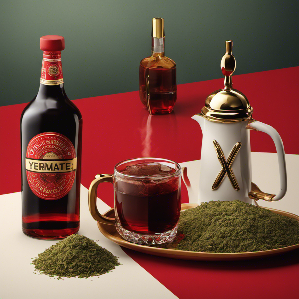 An image showcasing a cozy mug of yerba mate beside a tempting glass of alcohol, both separated by a bold, red "X" symbolizing the prohibition