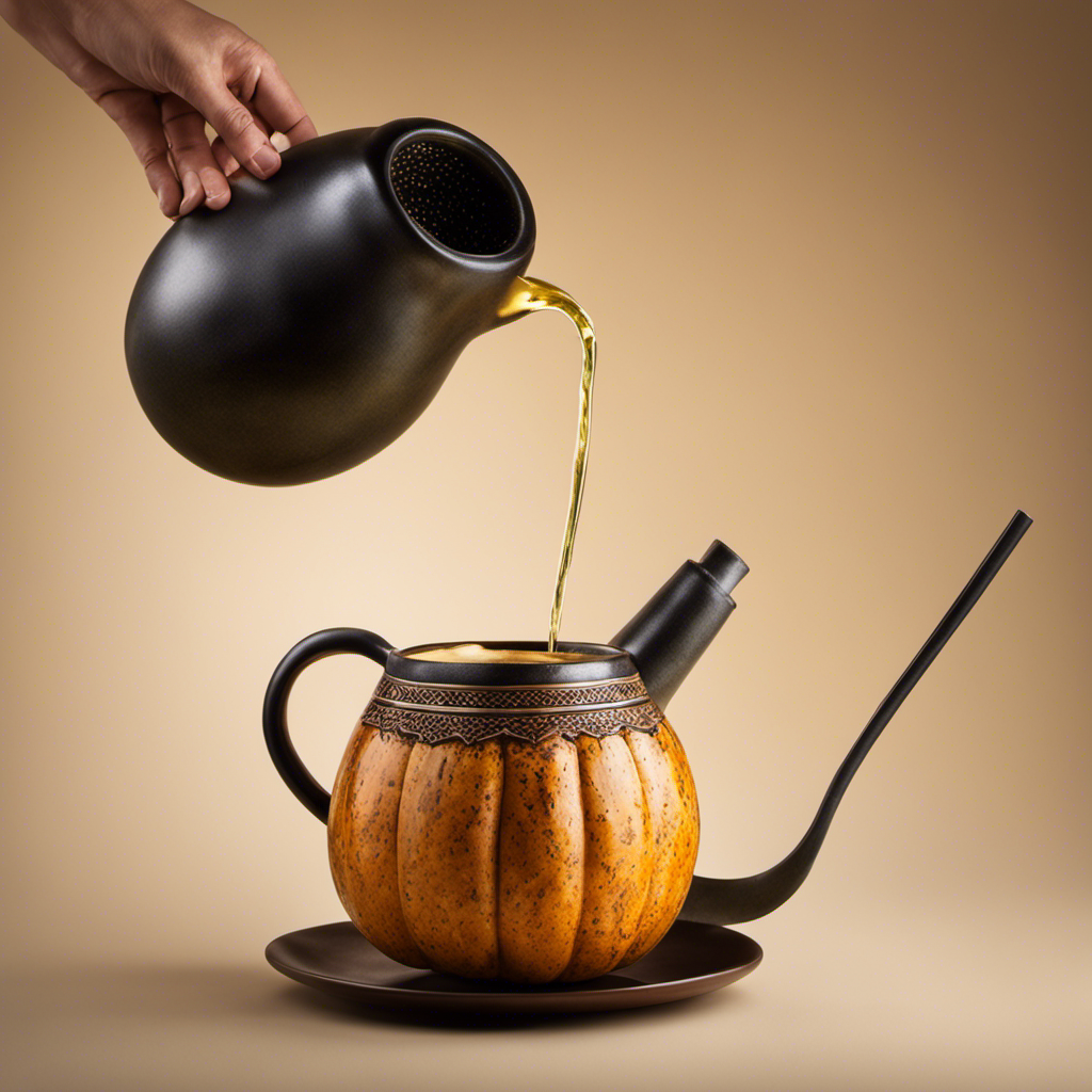 An image featuring a hand holding a gourd filled with yerba mate