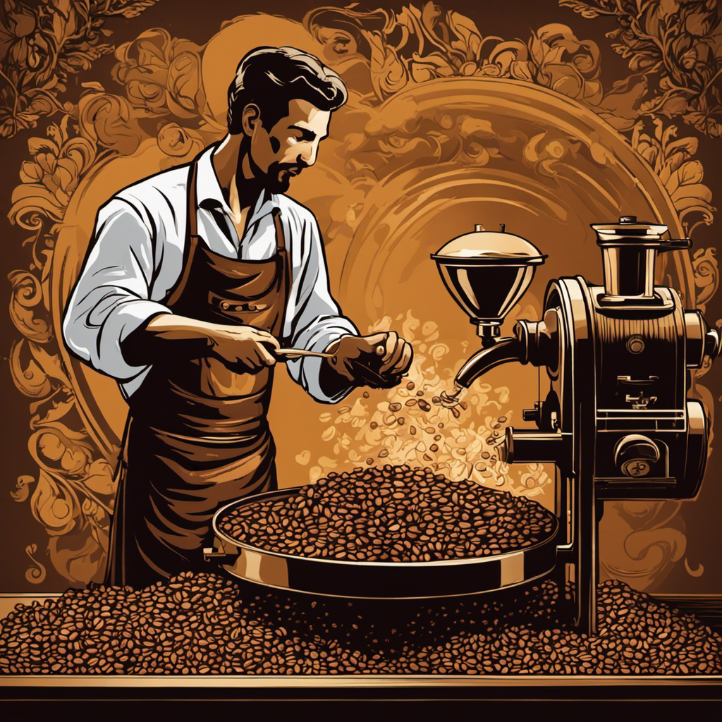 An image showcasing the intricate process of coffee roasting