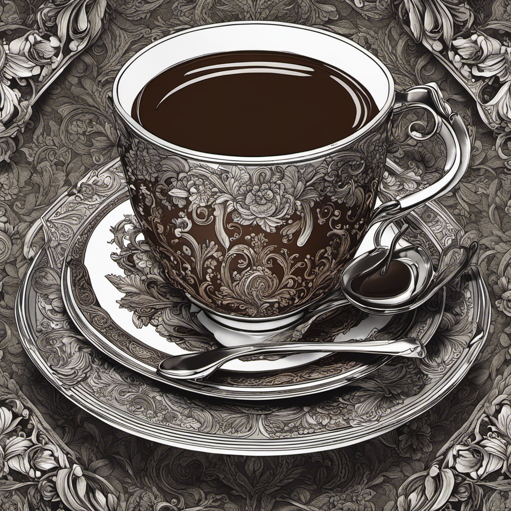 An image that captures the rich, dark brown hue of a freshly brewed cup of dark roast coffee, showcasing its velvety texture and emitting aromatic steam, evoking the irresistible allure of this beloved beverage