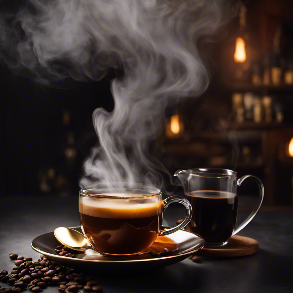 An image showcasing a steaming cup of coffee, radiating warmth and inviting aroma