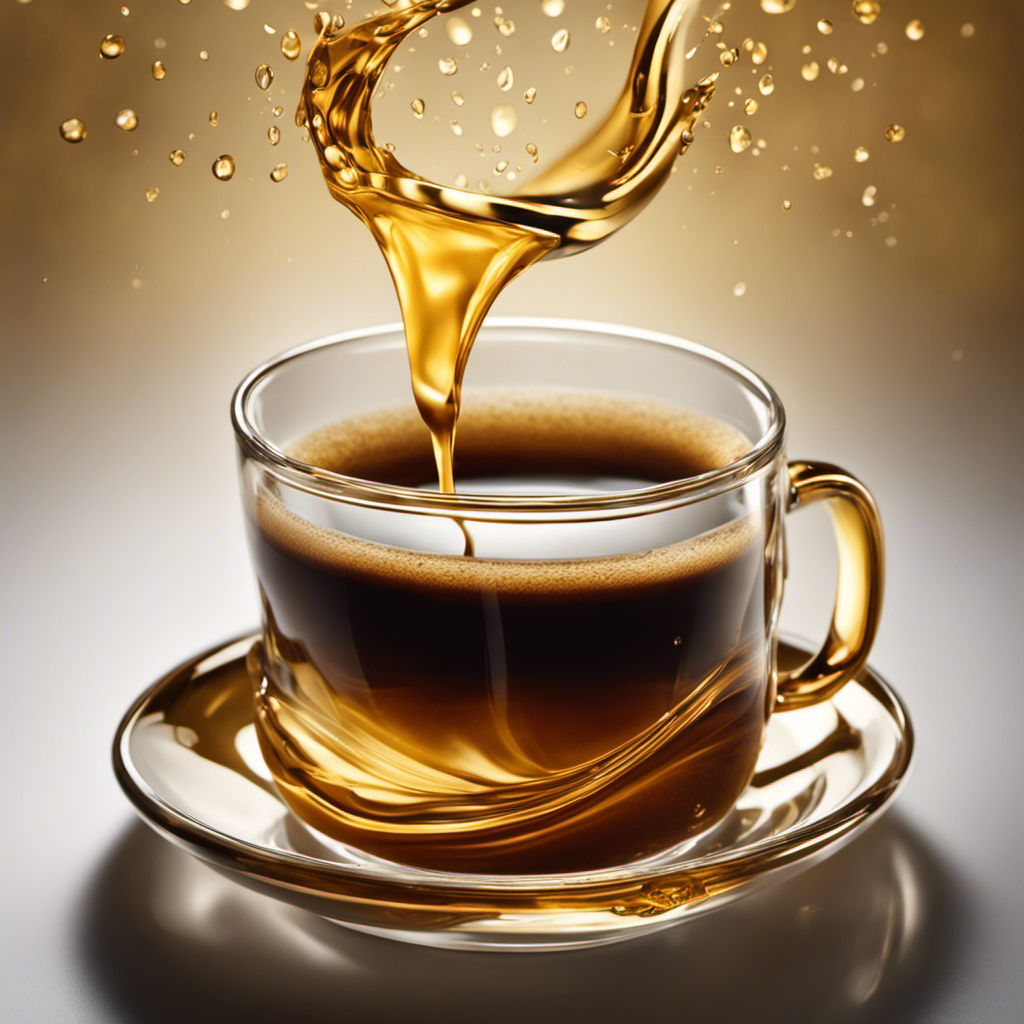 An image showcasing a freshly brewed cup of coffee, with a translucent golden hue, emanating a weak aroma