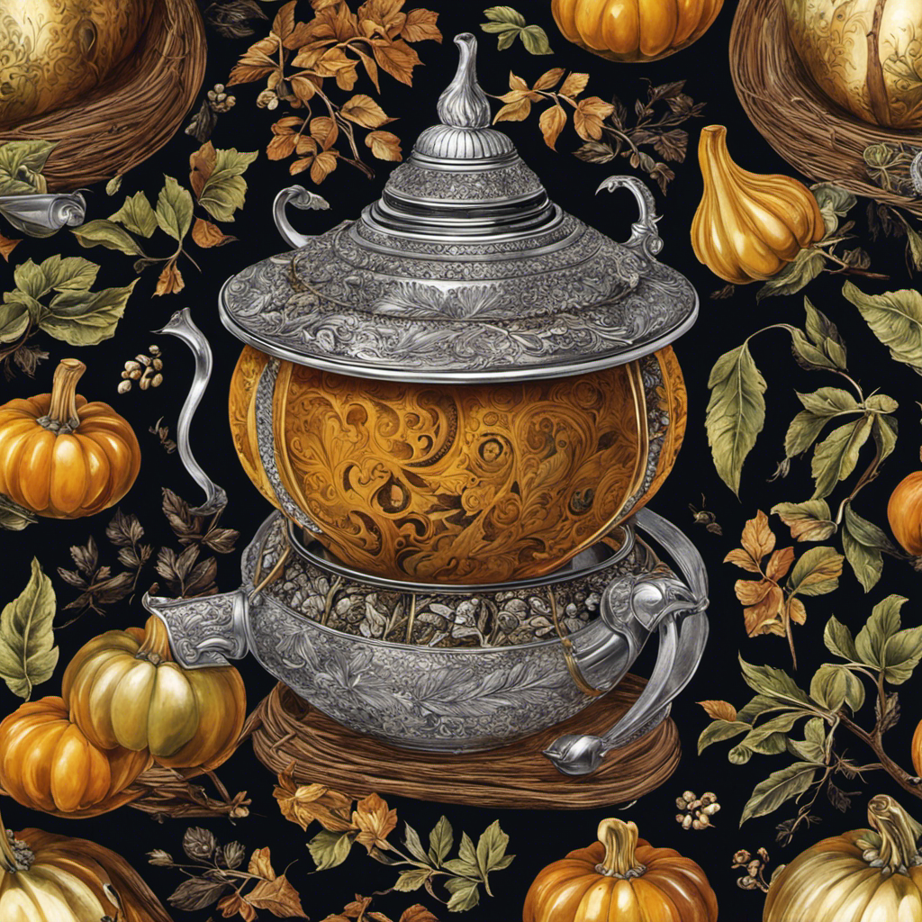 An image showcasing a traditional gourd filled with steaming yerba mate, as a silver bombilla hovers above, capturing the essence of the perfect brew