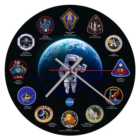 Mission Patches Glass Wall Clock