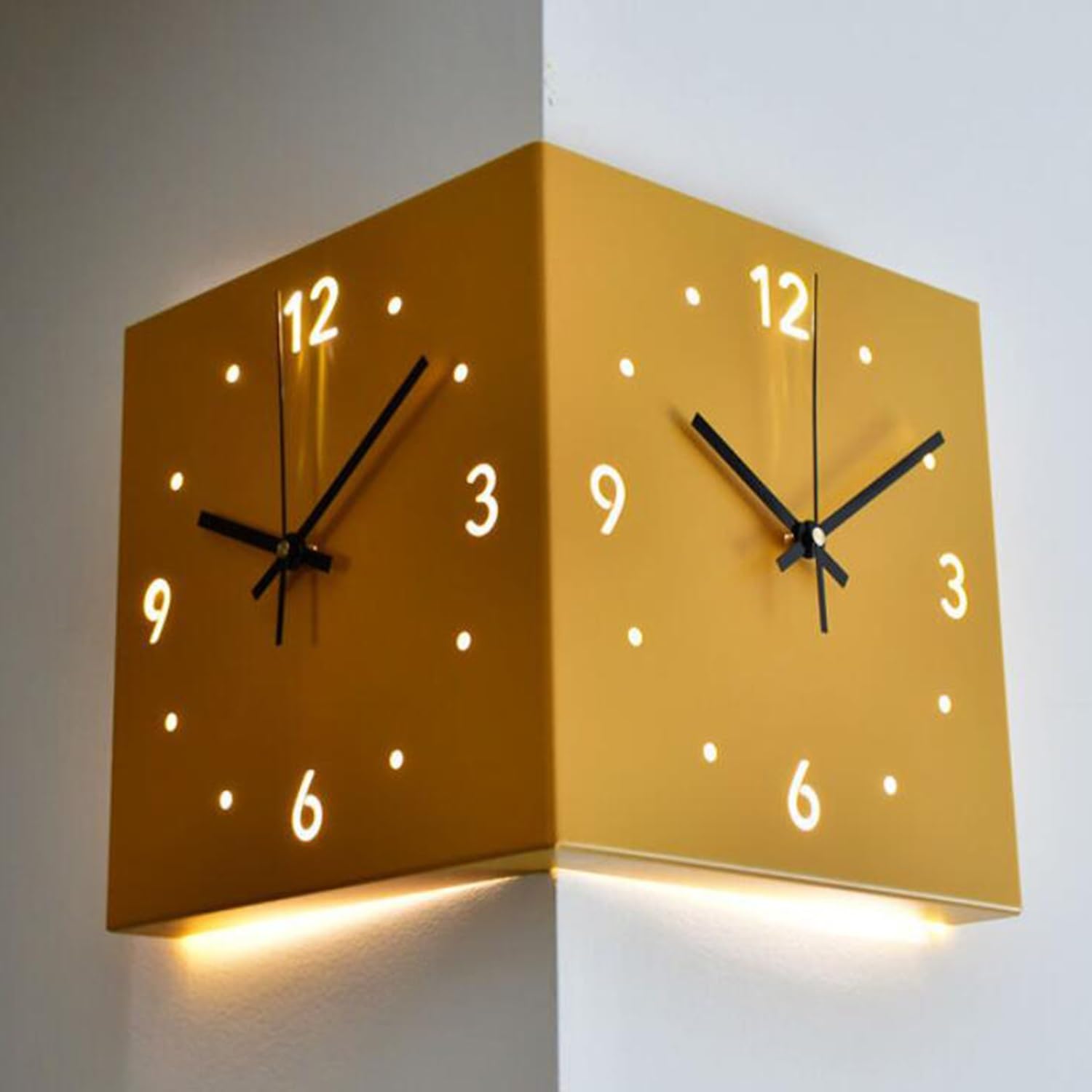 KYOFIS Double-Sided Corner Wall Clock