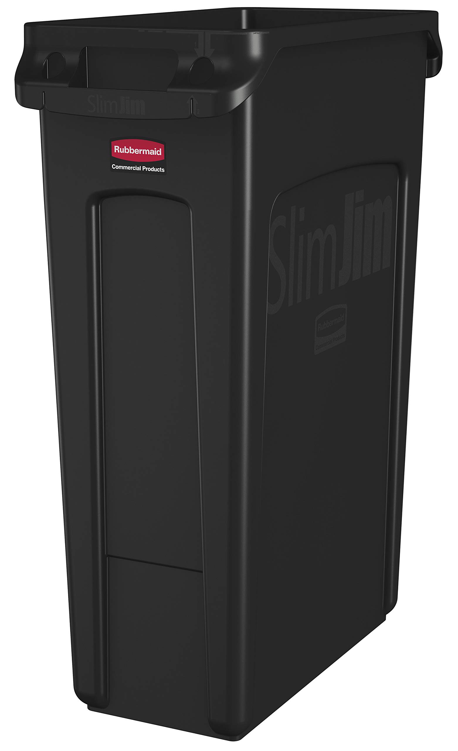 Rubbermaid Commercial Products Slim Jim Plastic Rectangular Trash/Garbage Can With Venting Channels