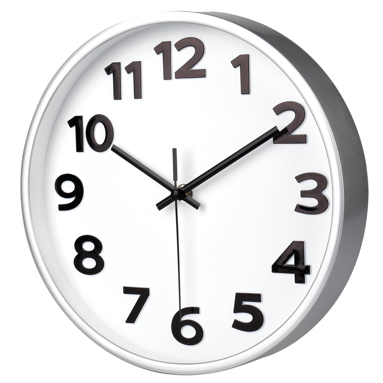 Crosstime Modern Silver Wall Clock