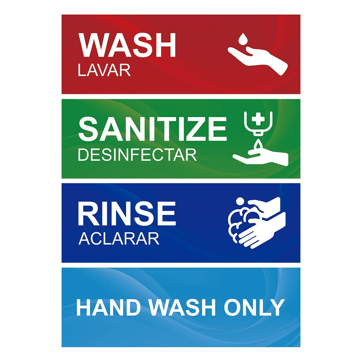 Magicfour Wash Rinse Sanitize Sink Labels