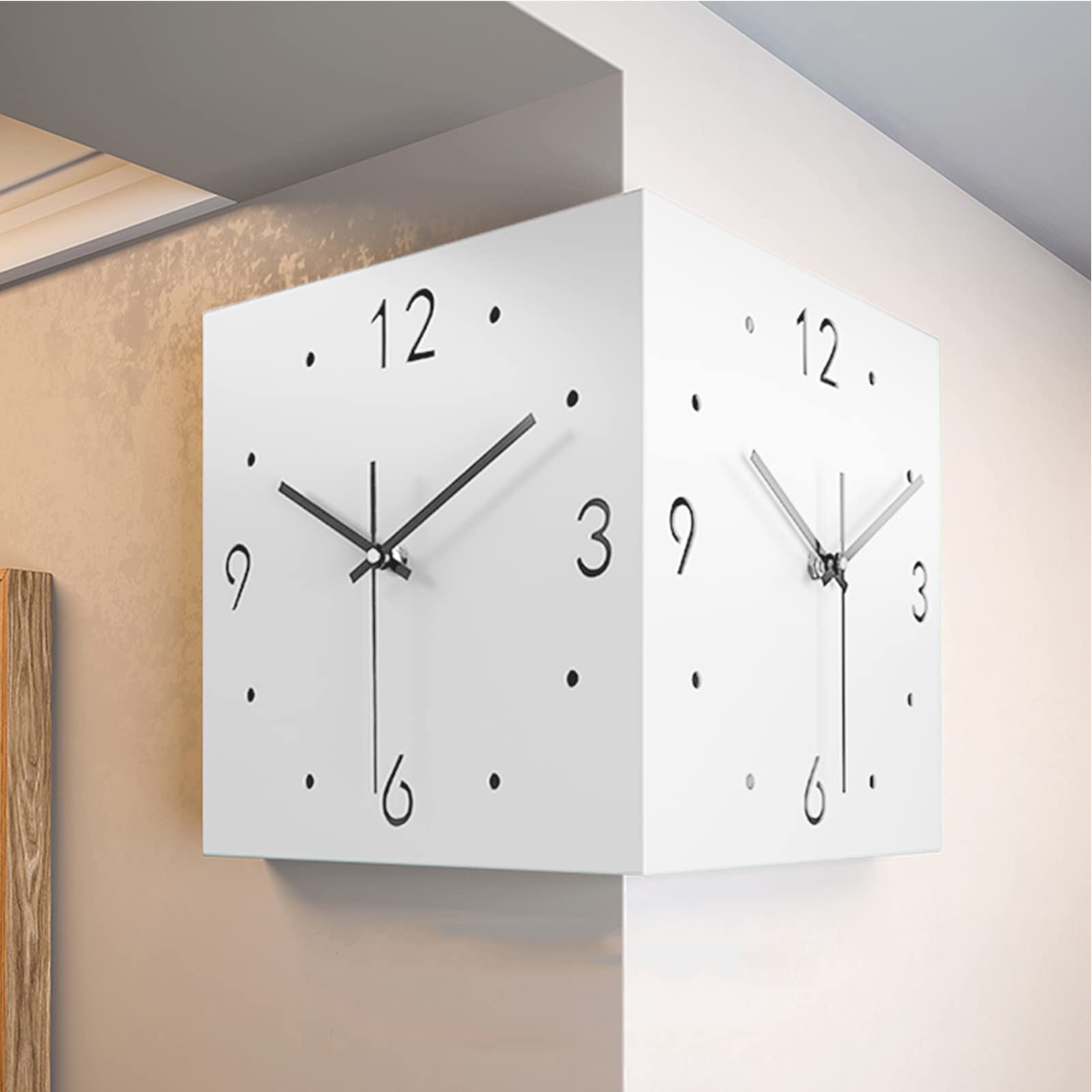 RAGRAN Corner Double-Sided Clock Wall Clock