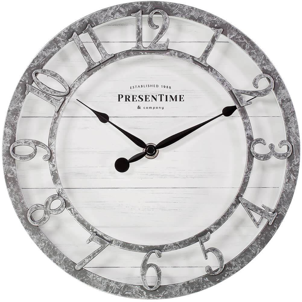 PresenTime & Co 10" Farmhouse Series Wall Clock