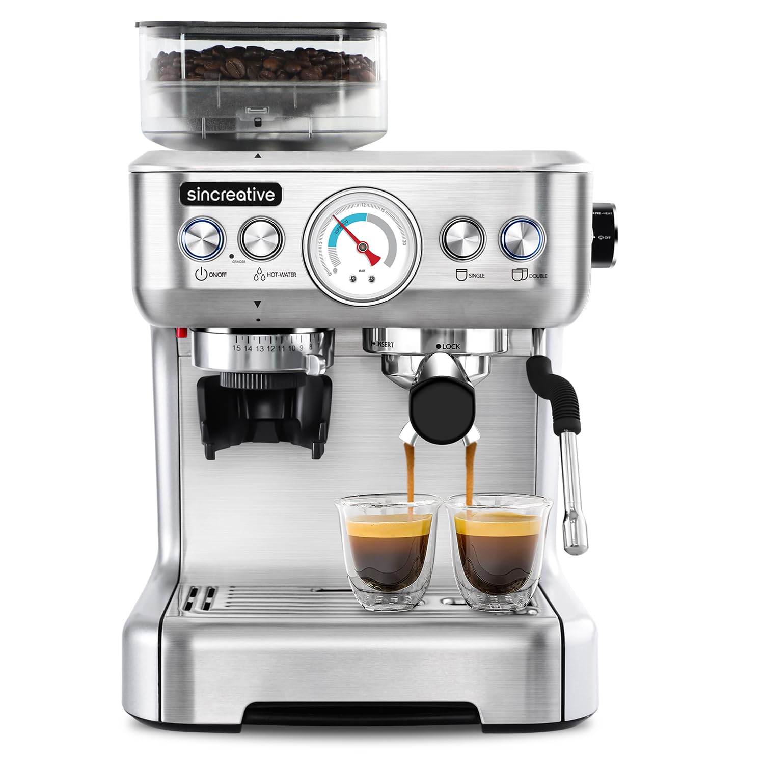Sincreative Espresso Machine with Milk Frother