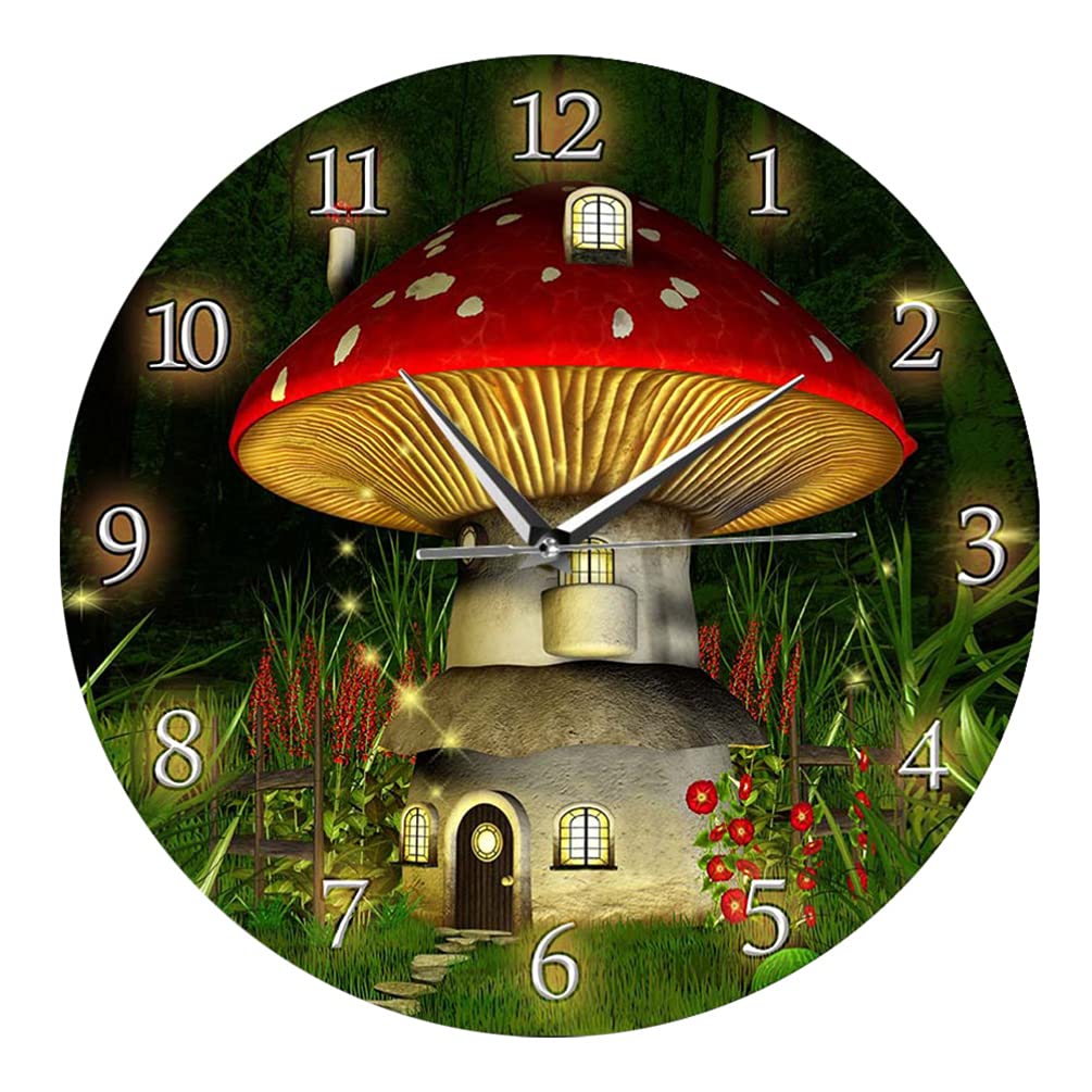 VOSAREA Mushroom Wall Clock