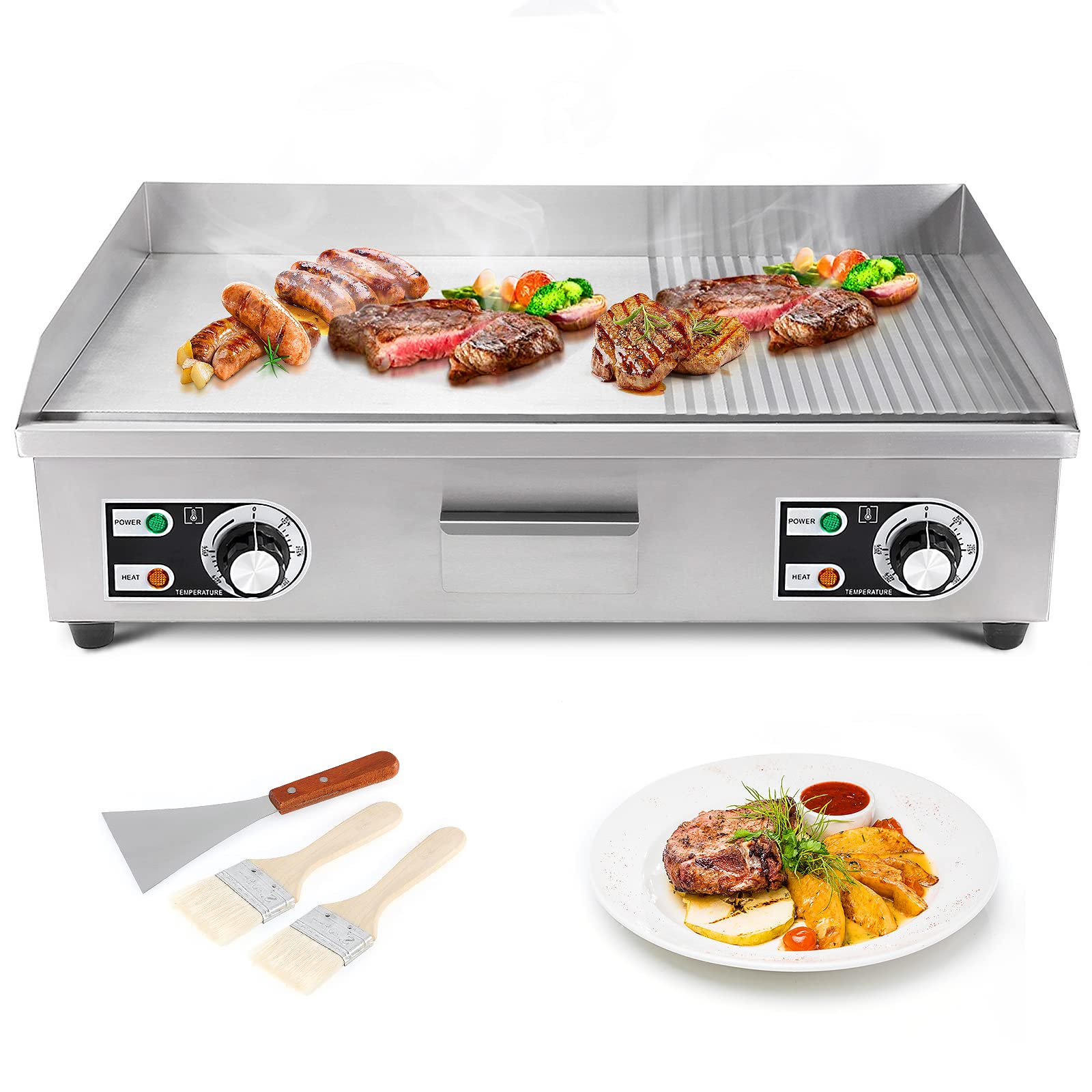 IRONWALLS Commercial Electric Griddle