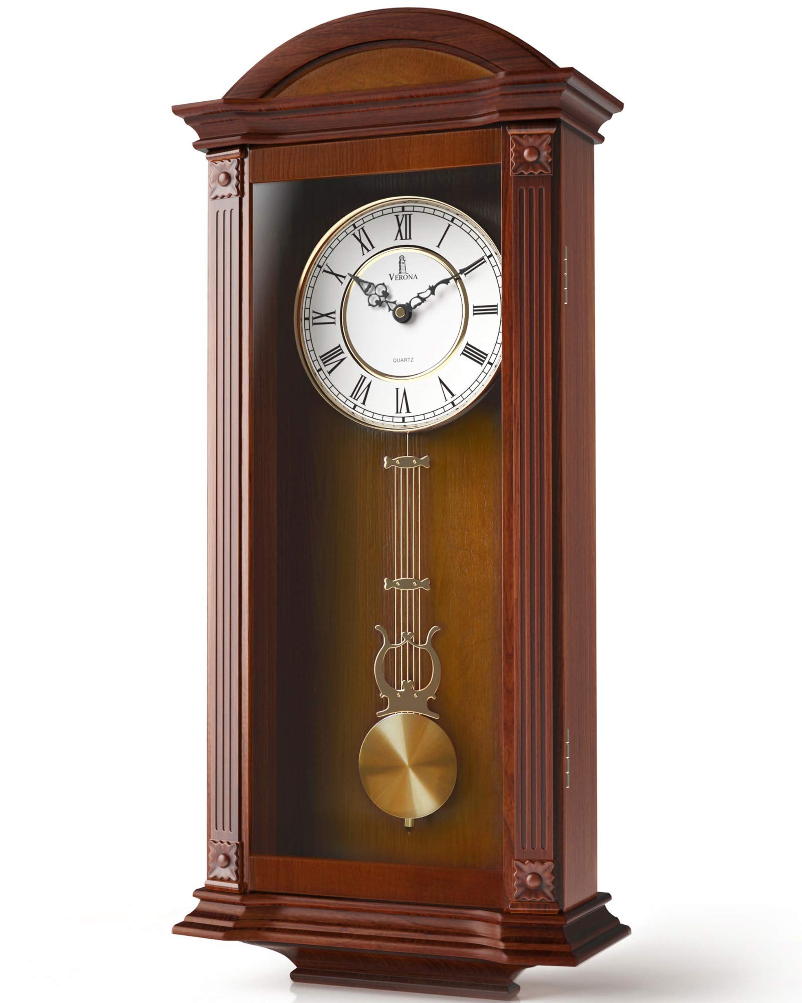 Lovely Home Essentials Verona Wooden Pendulum Clock