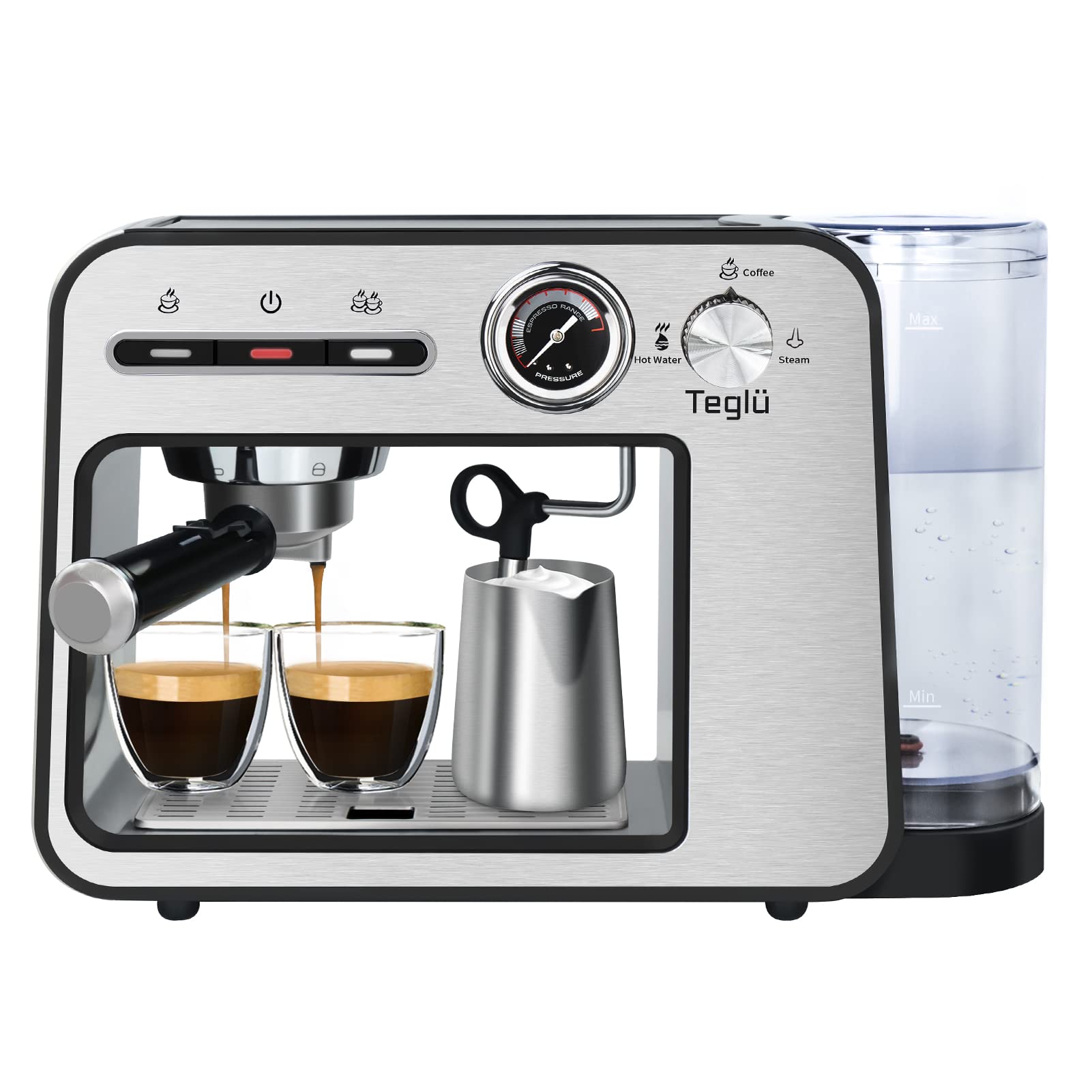 Teglu Espresso Machine 20 Bar with Milk Frother
