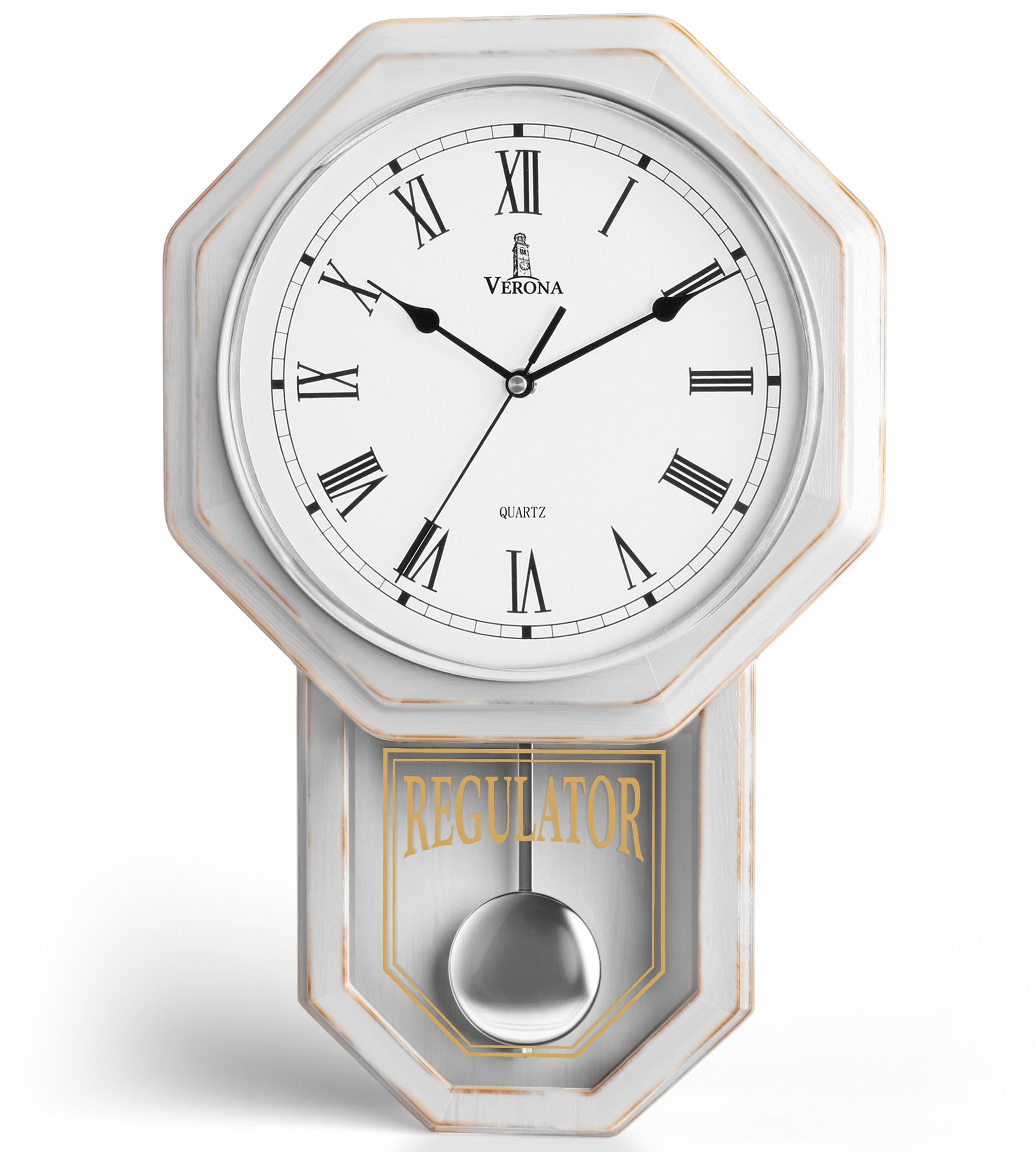 White Pendulum Wall Clock