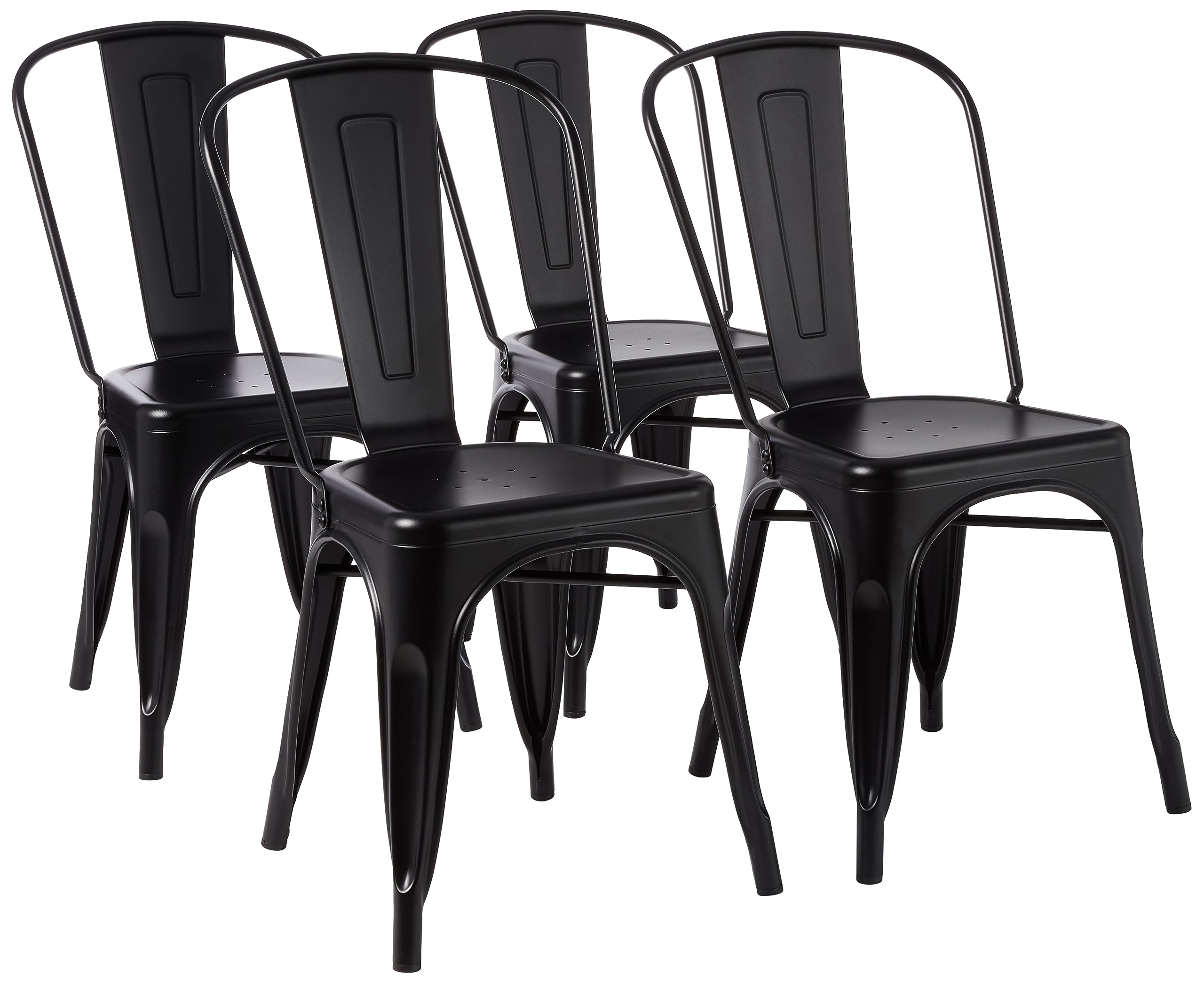 Amazon Basics Metal Dining Chairs - Set of 4