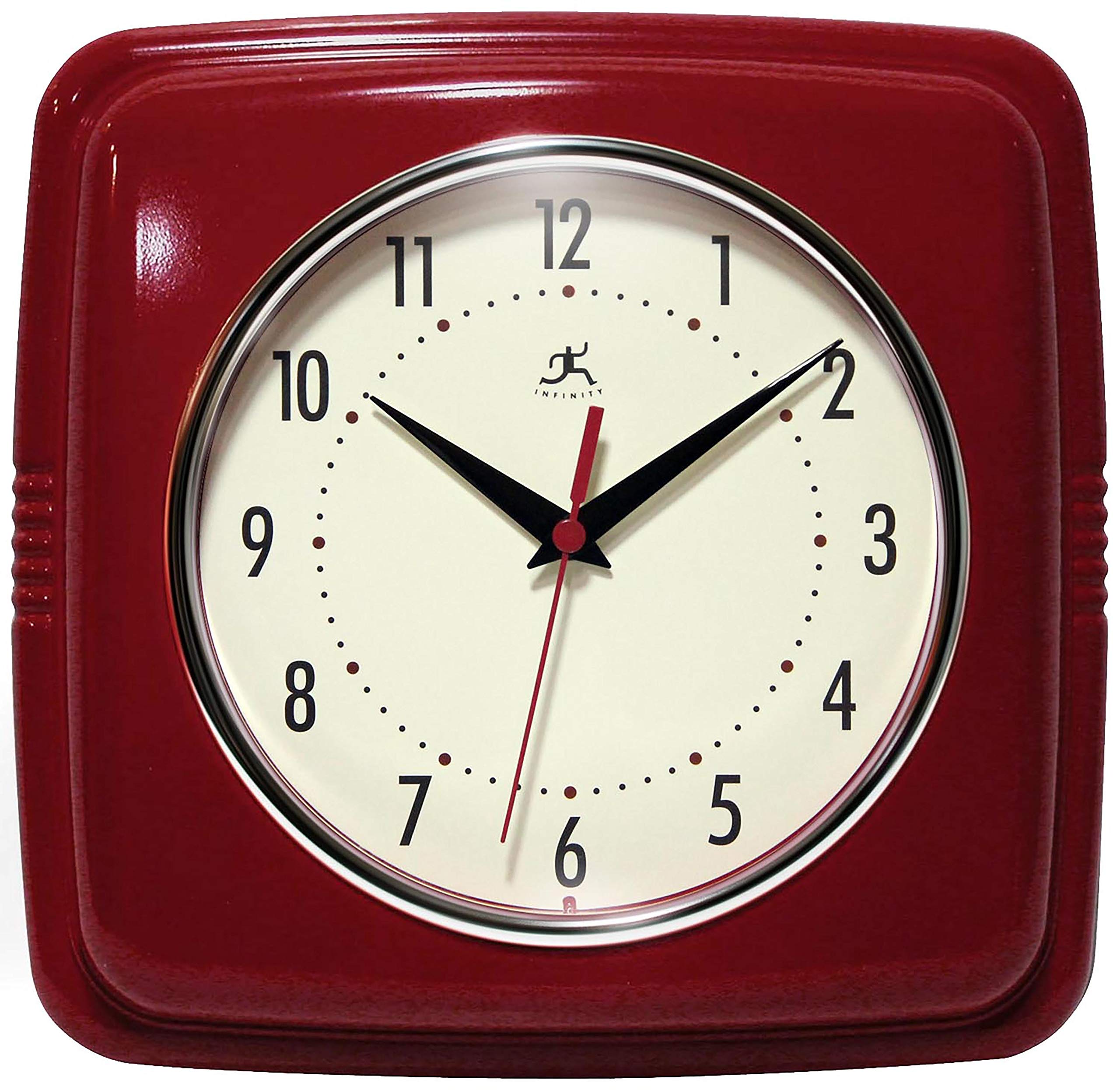 Infinity Instruments Square Silent Retro Wall Clock
