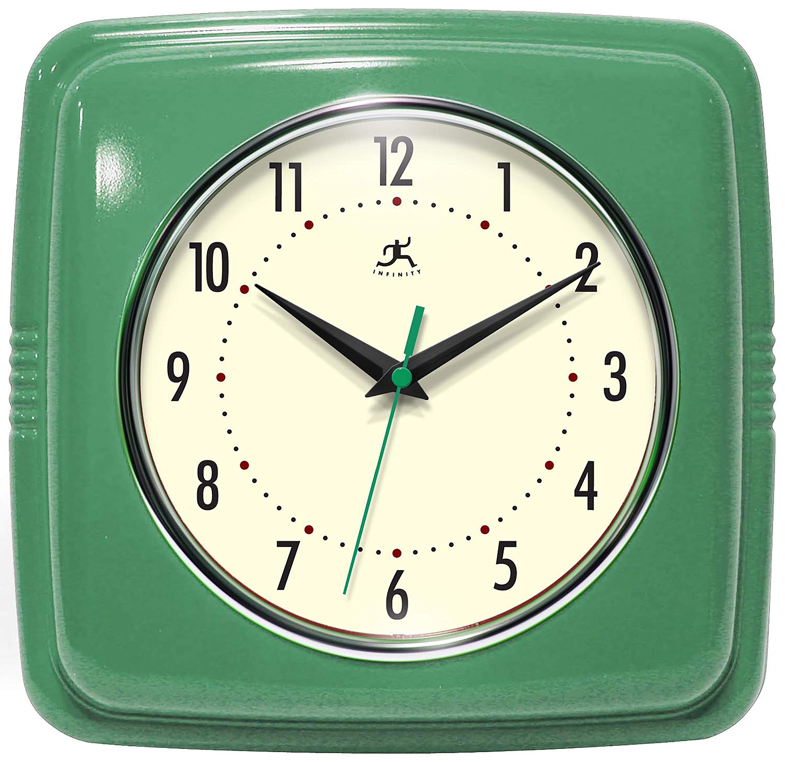 Infinity Instruments Square Silent Retro Wall Clock