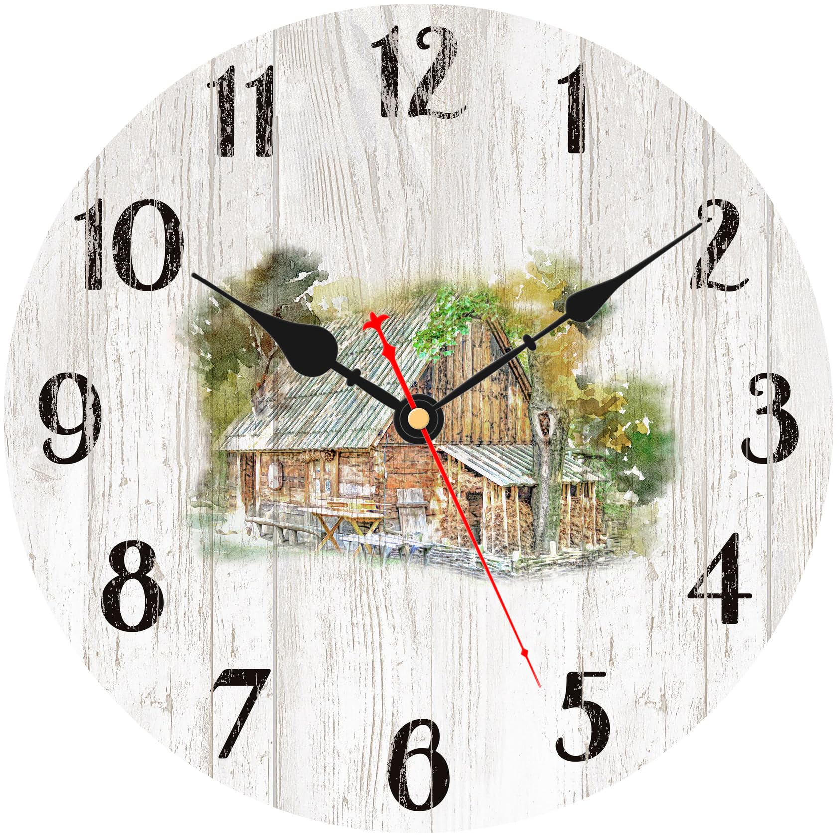 WONZOM Rustic Farmhouse Wall Clock
