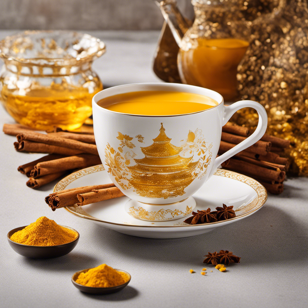 An image showcasing a serene cup of Asda Turmeric Tea