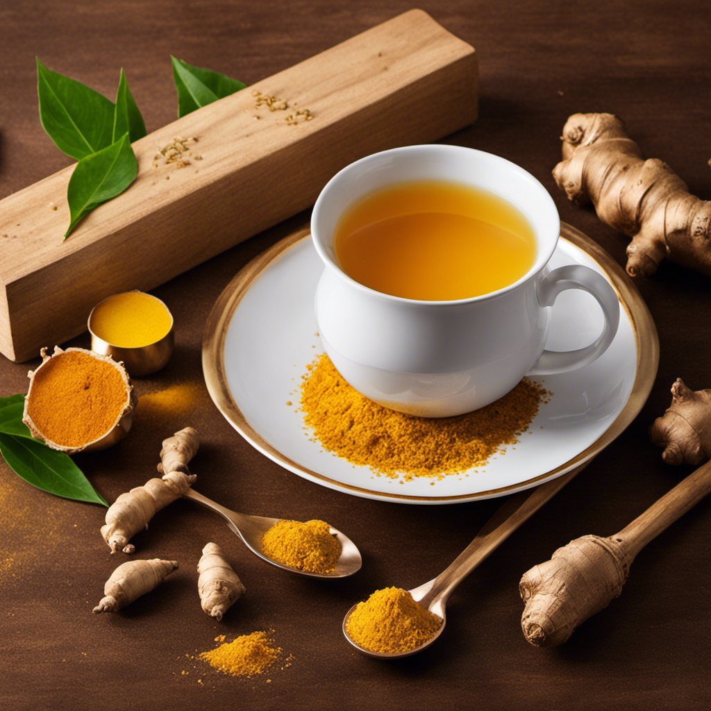 An image showcasing a vibrant cup of Badia Ginger and Turmeric Tea