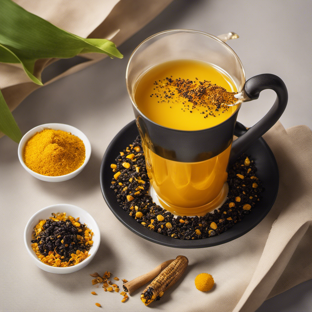 An image showcasing the captivating allure of Black Paper Corn Turmeric Tea