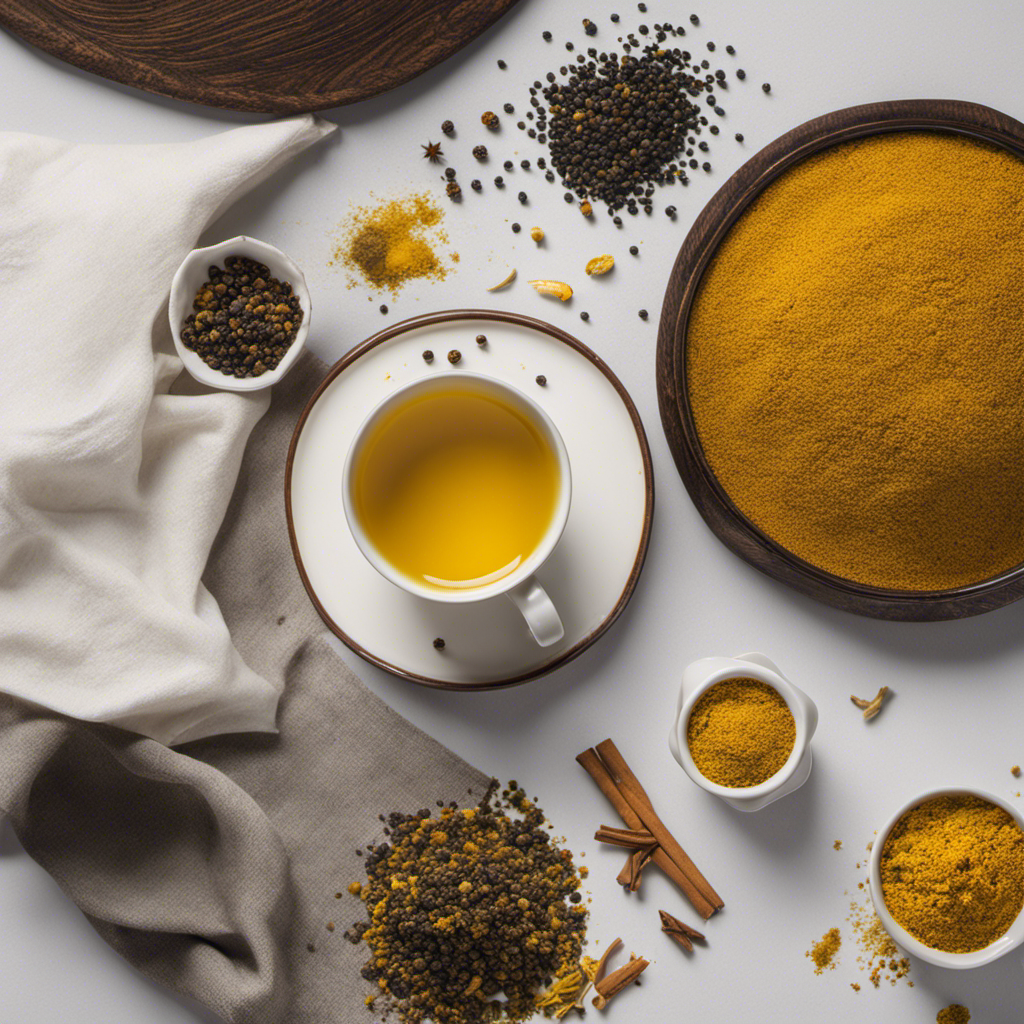An image that illustrates the vibrant union of Black Pepper Oil and Turmeric Tea