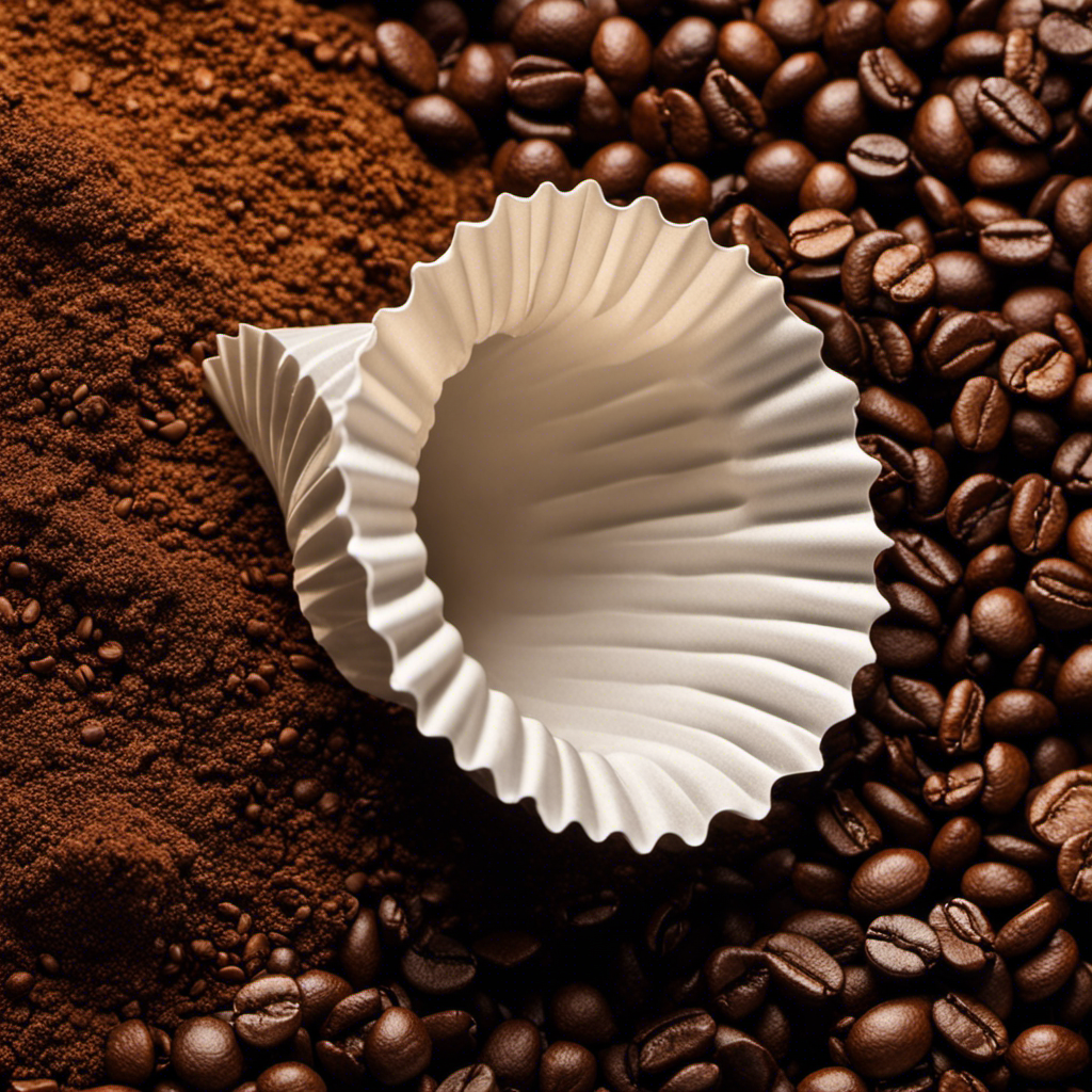 An image showcasing a close-up of a coffee filter paper liner, perfectly nestled inside a coffee dripper