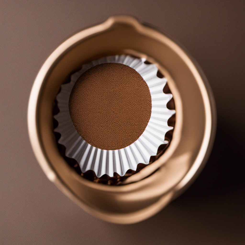 An image showcasing a close-up of a coffee filter paper liner, perfectly nestled inside a coffee dripper